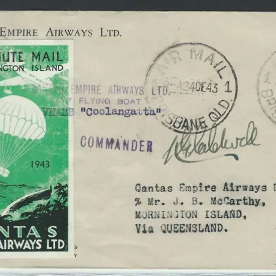1943 (24th Dec) Sydney to Mornington Island Qantas ...