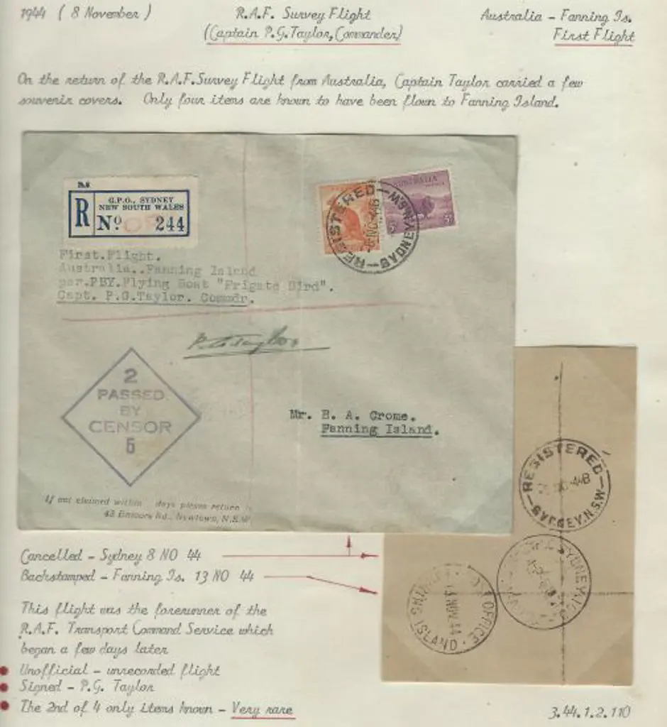 1944 (8th Nov) Australia to Fanning Island First ... Image 1++