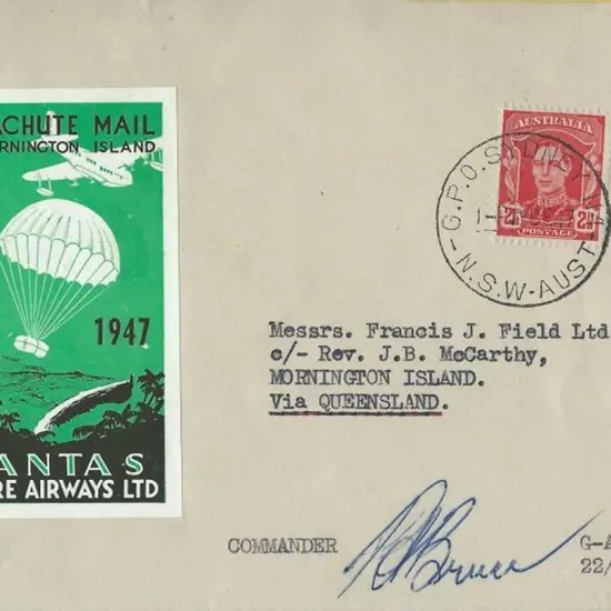 1947 (19th Dec) Sydney to Mornington Island Qantas ...