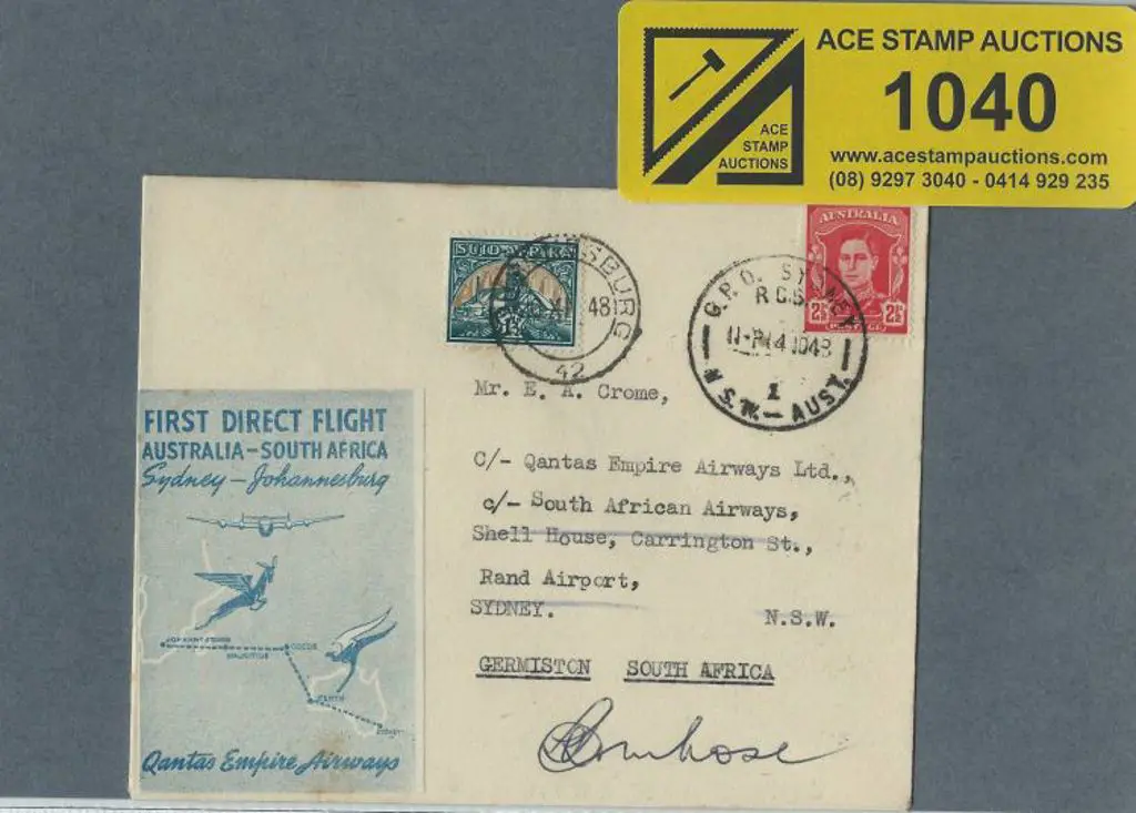 1948 (14th Nov) Australia to South Africa & return ... Image 1++