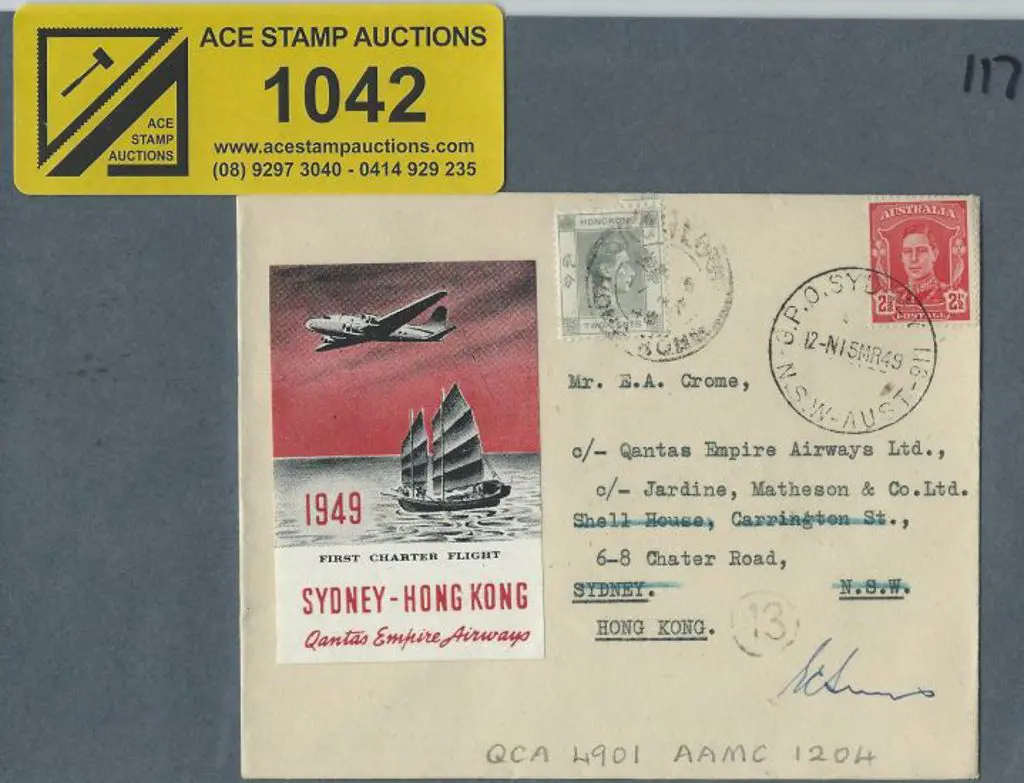 1949 (15th March) Australia to Hong Kong Chartered ... Image 1++