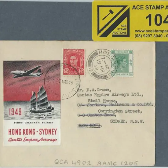 1949 (15th March) Hong Kong to Australia return ...