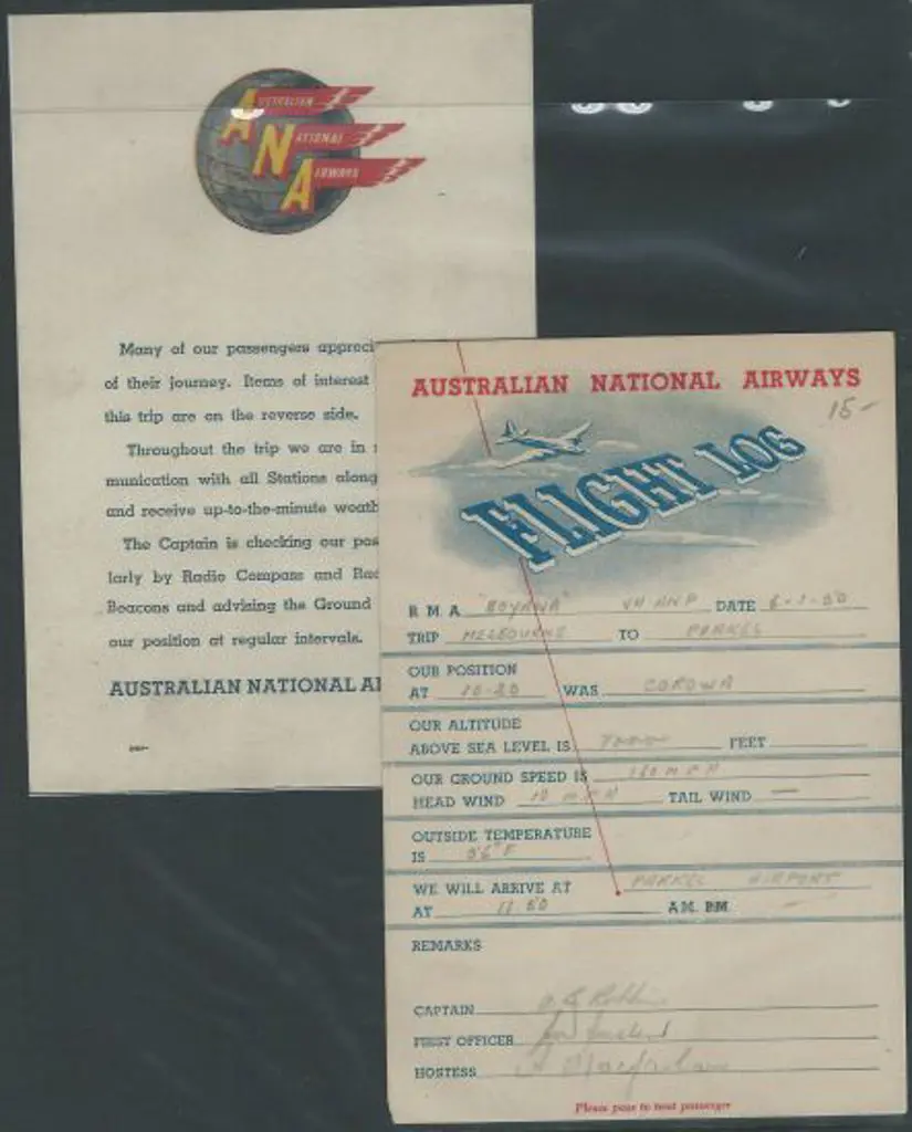 1950 (6th Jan) Australian National Airways "Flight ... Image 1++