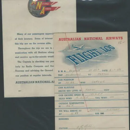 1950 (6th Jan) Australian National Airways "Flight ...
