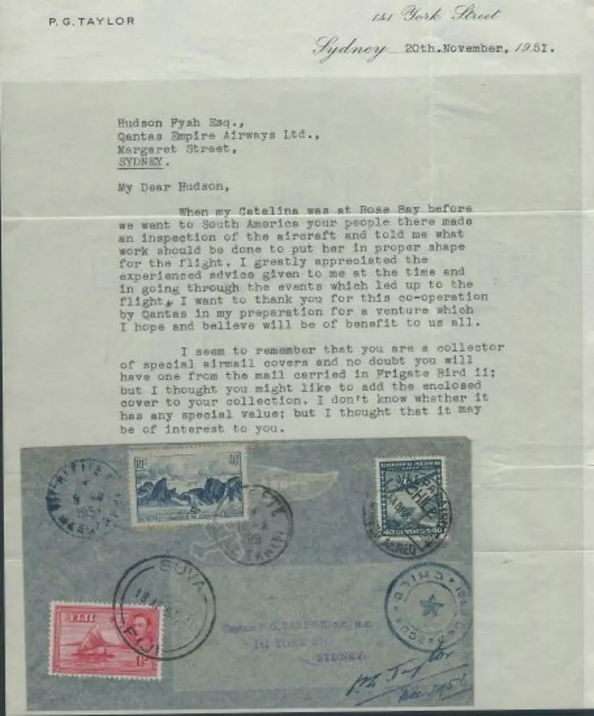 1951 (14th Mar) Chile to Australia via Fiji & ... Image 1++