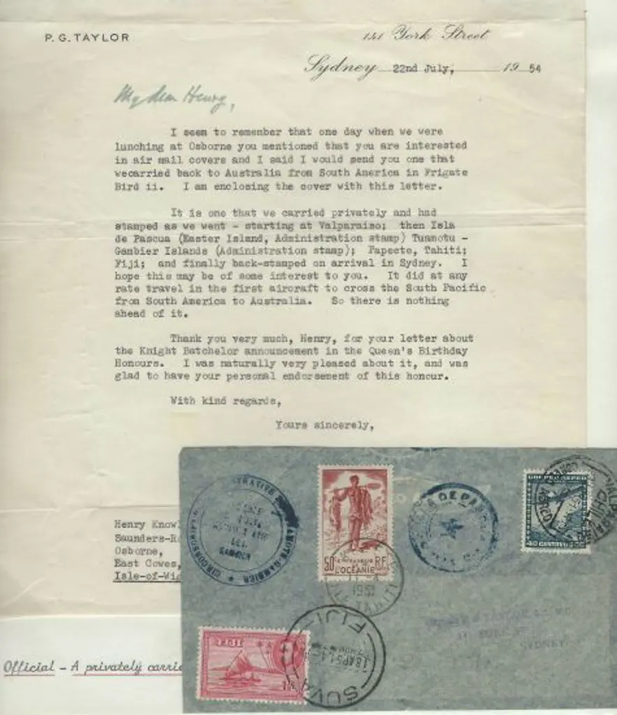 1951 (14th Mar) Chile to Australia via Fiji & ... Image 1++