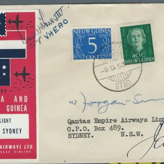 1953 (7th Sept) Hollandia Sydney to via Lae cover ...