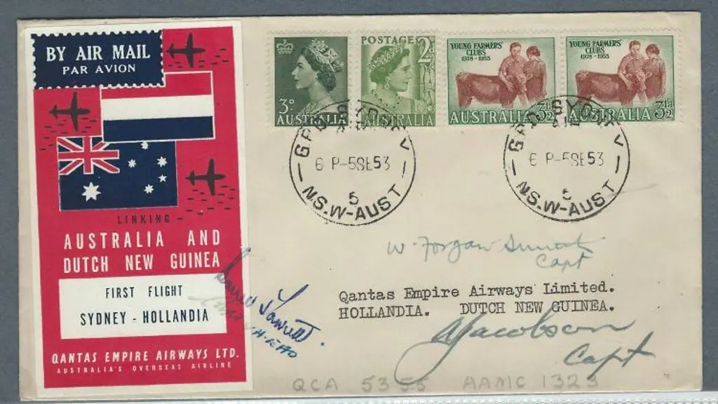1953 (7th Sept) Sydney to Hollandia via Lae cover ... Image 1++