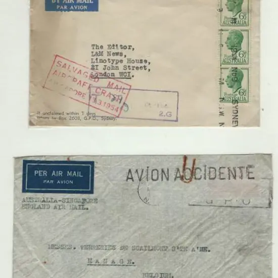 1954 (13th March) ditto but 2 covers. One with the ...