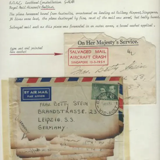 1954 (13th March) ditto but with original burnt ...