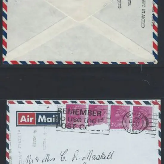 1974 London to Perth Airmail env addressed to ...