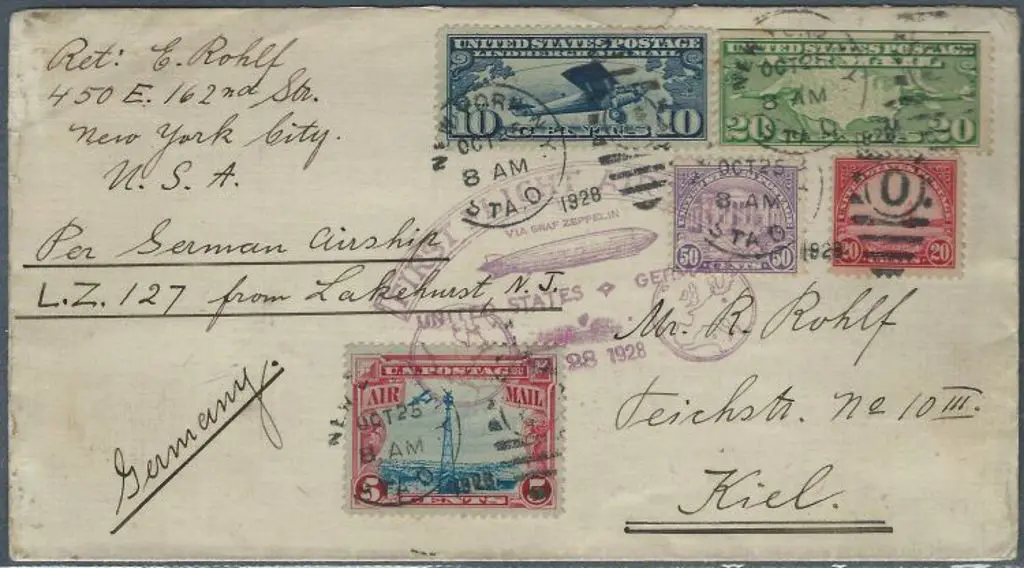 Zeppelin 1928 (25th Oct) USA to Germany via "Graf ... Image 1++