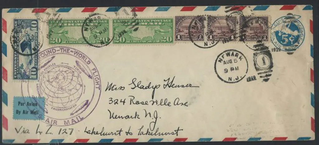Zeppelin 1929 (5th Aug) LZ127 Round the World ... Image 1++