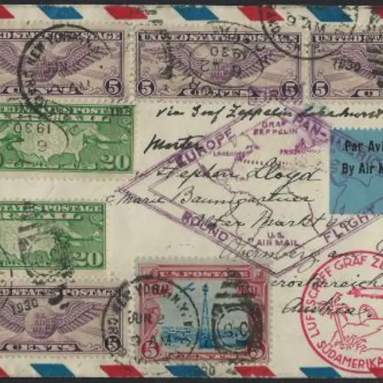 Zeppelin 1930 (2nd June) "Europe Pan-America Round ...
