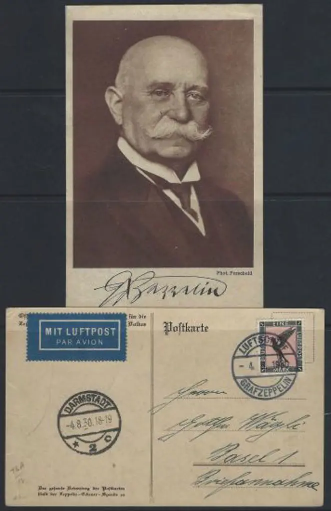 Zeppelin 1930 (4th Aug) Count von Zeppelin sepia ... Image 1++