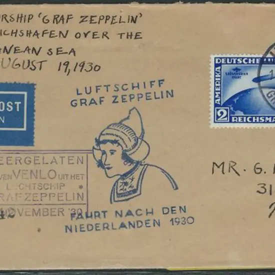 Zeppelin 1930 (11th Nov) Cover to USA bearing ...