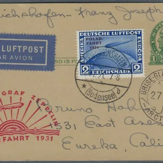 Zeppelin 1931 (24th July) Polar Flight card with ...