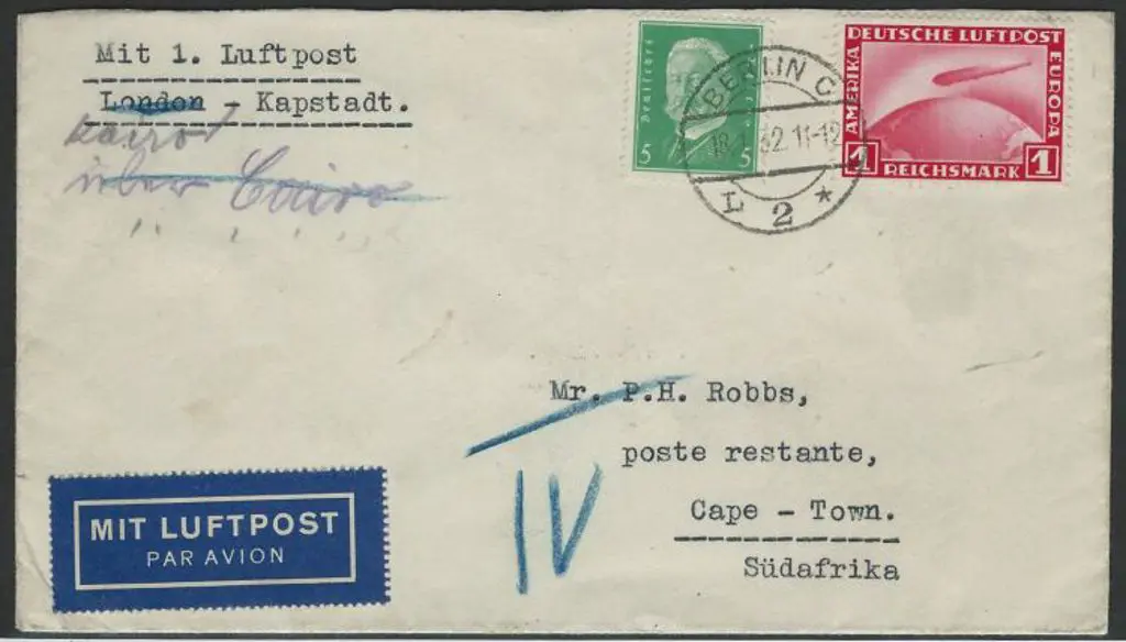 Zeppelin 1932 (18th Jan) First Flight London to ... Image 1++