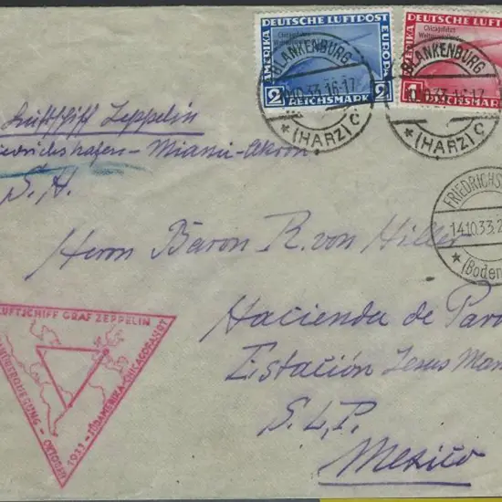Zeppelin 1933 (10th Oct) Chicago World Exhibition ...