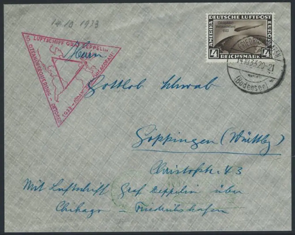 Zeppelin 1933 (14th Oct) Graf Zeppelin LZ127 ... Image 1++