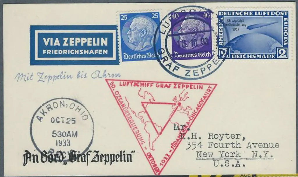 Zeppelin 1933 (16th Oct) Chicago Exhibition 2mk ... Image 1++