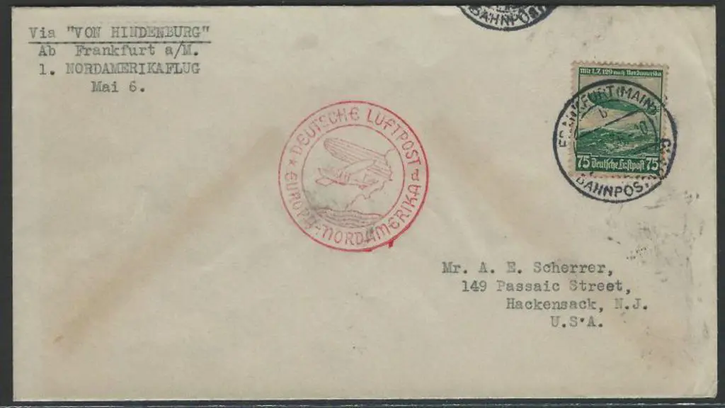 Zeppelin 1936 (6th May) "Via Von Hindenburg Ab ... Image 1++