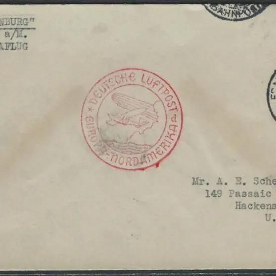 Zeppelin 1936 (6th May) "Via Von Hindenburg Ab ...