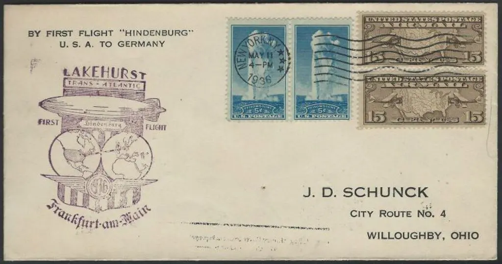 Zeppelin 1936 (11th May) "By First Flight ... Image 1++