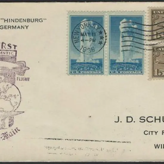 Zeppelin 1936 (11th May) "By First Flight ...