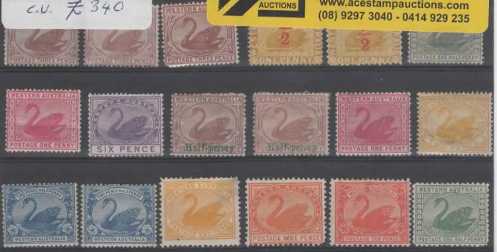 Swans range on stockcard, most with faults. Vals ... Image 1++
