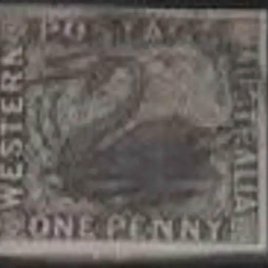 1854 1d black swan with 4 margins. Fine used by ...
