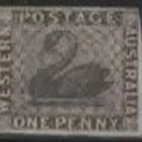 1854 1d black swan unused with small part o.g. 4 ...