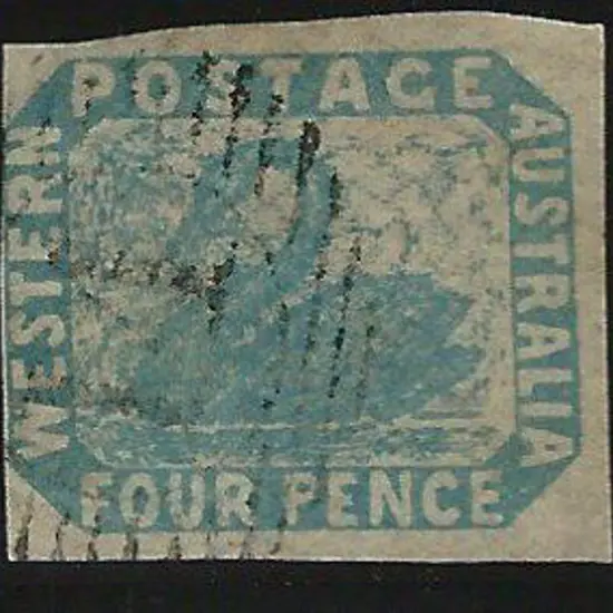 1854 4d blue swan fine used with light BN 11. 3 ...