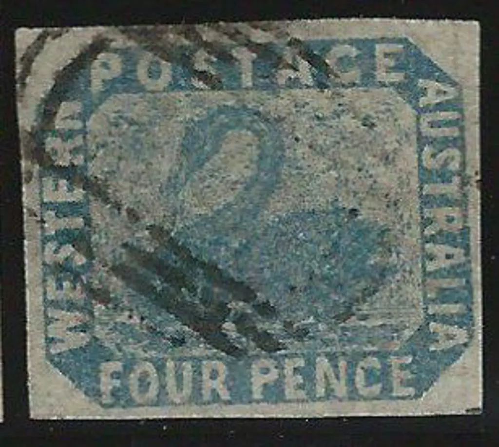 1854 4d blue swan fine used with void grid cancel. ... Image 1++