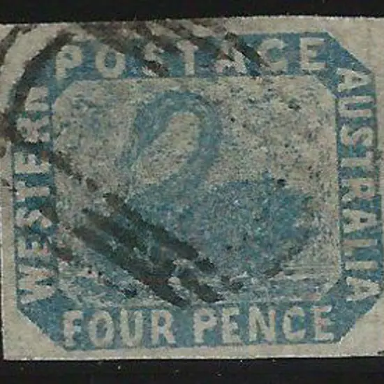 1854 4d blue swan fine used with void grid cancel. ...