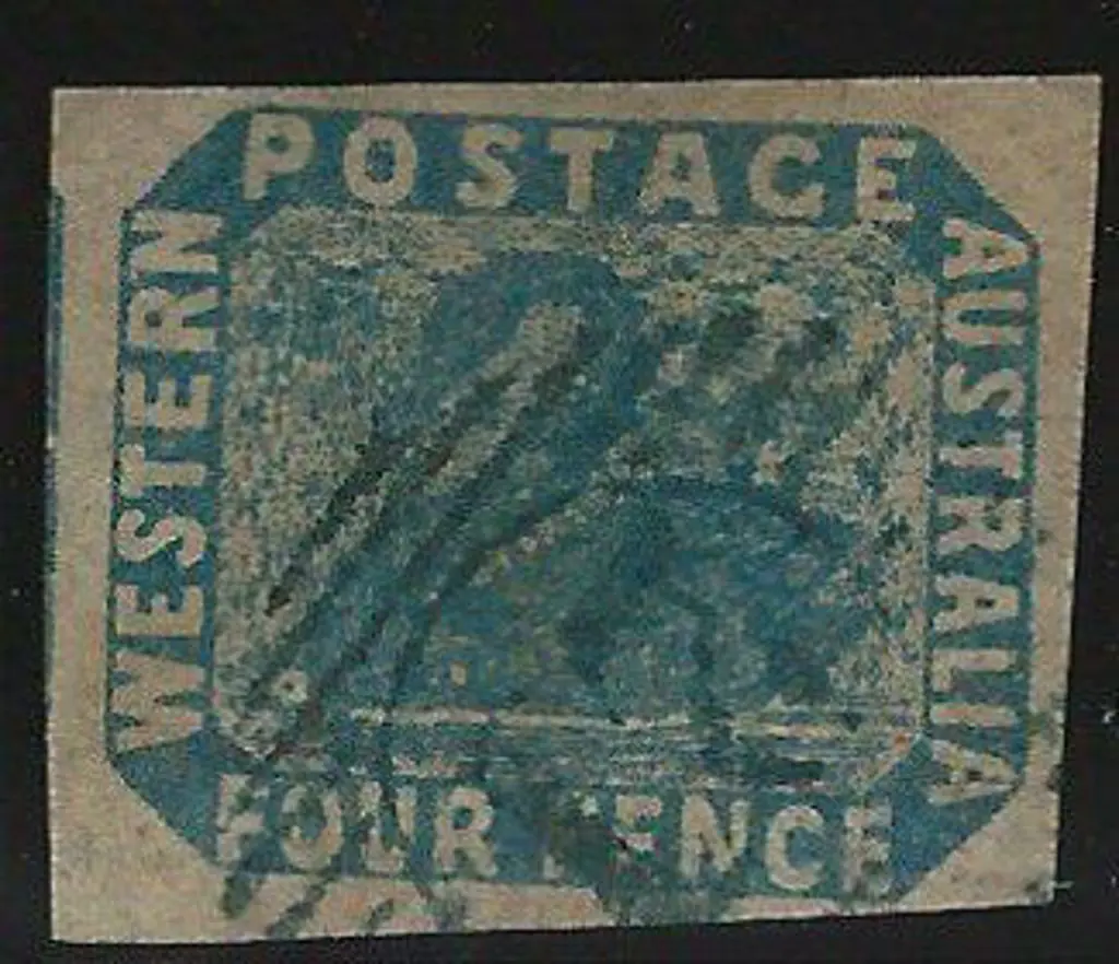 1854 4d blue swan very fine used with 15 bar 21 ... Image 1++