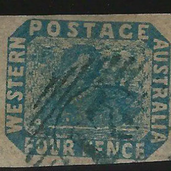 1854 4d blue swan very fine used with 15 bar 21 ...