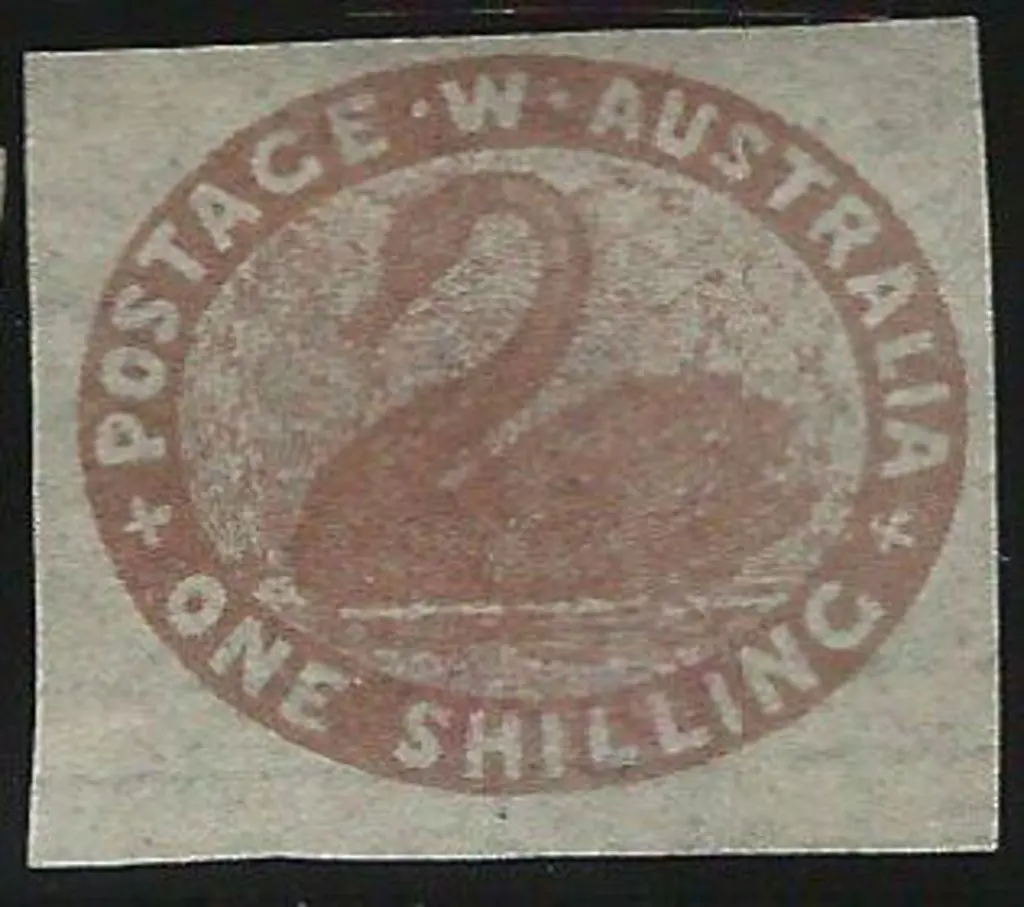 1854 1/- grey-brown swan with 4 large to huge ... Image 1++
