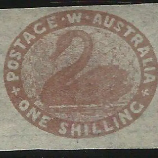 1854 1/- grey-brown swan with 4 large to huge ...