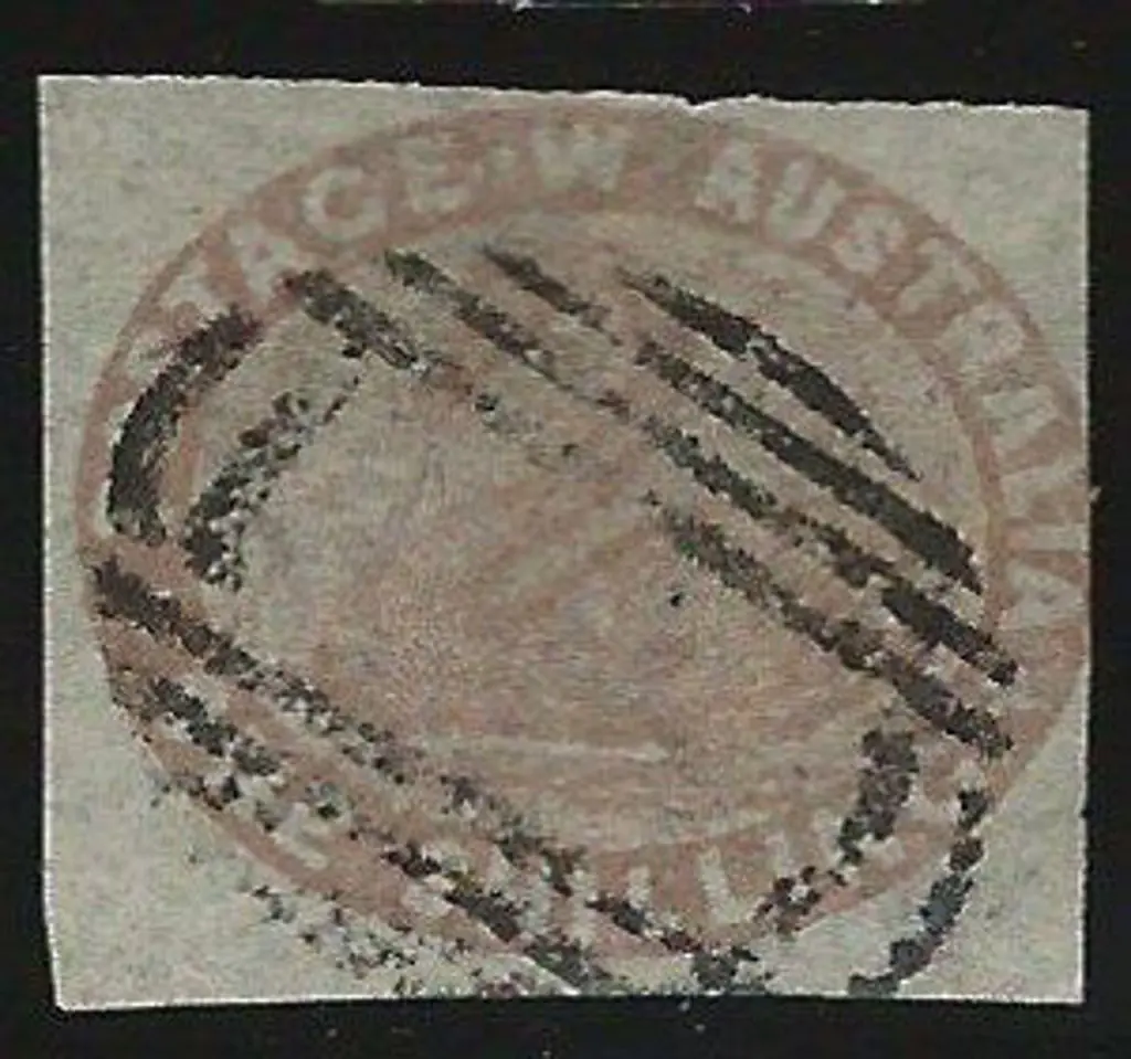 1854 1/- pale brown swan fine used with crisp void ... Image 1++