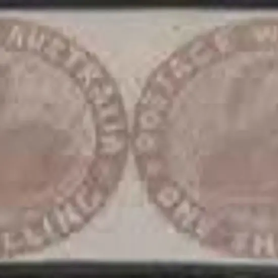1854 1/- pale brown swan horizontal pair with ...