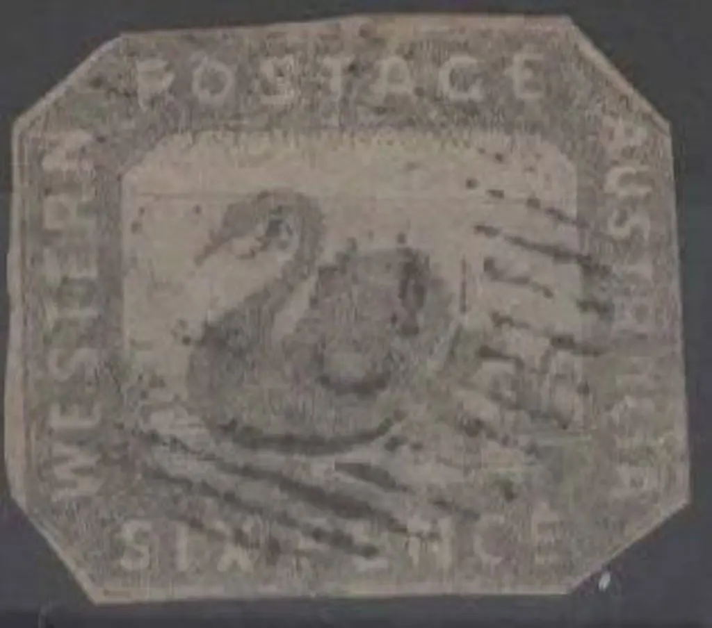 1857 6d grey-black swan fine used with light 15 ... Image 1++