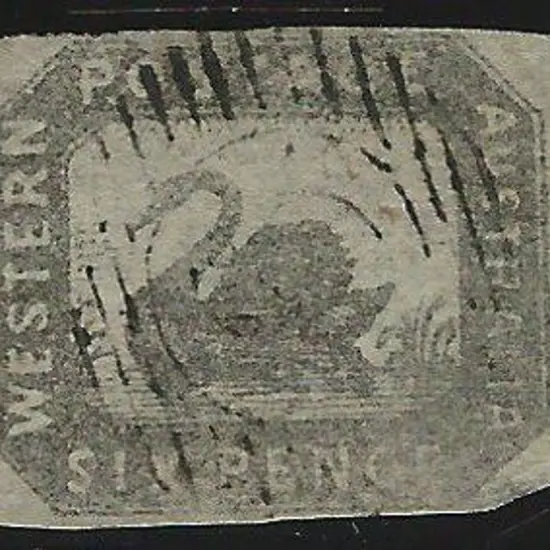 1857 6d grey-black swan very fine used with light ...