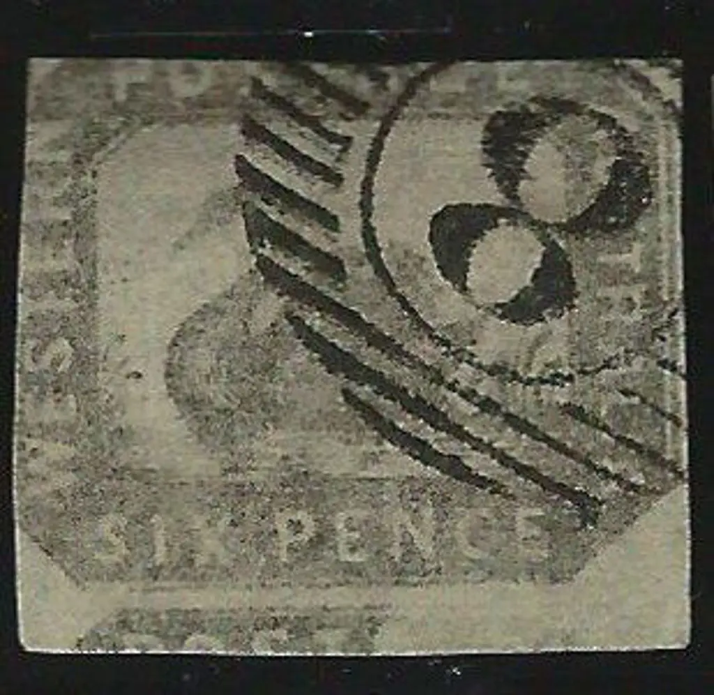 1857 6d grey-black swan superb used by bold corner ... Image 1++