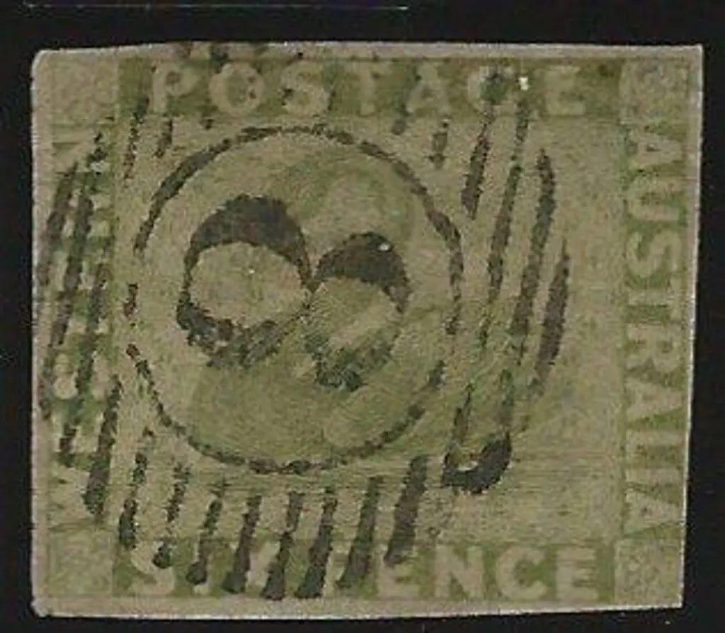 1860/64 6d deep sage-green good to fine used with ... Image 1++