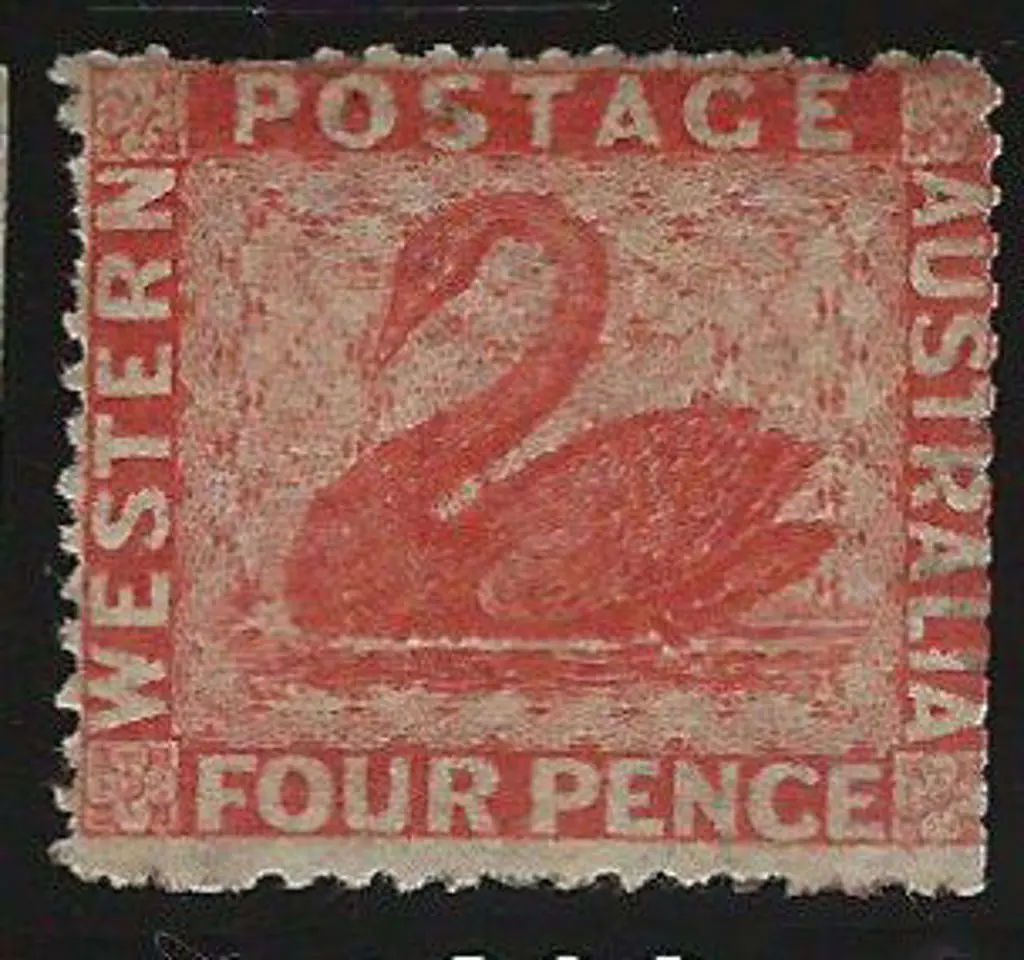 1861 4d vermilion swan, intermediate perf. 14-16, ... Image 1++
