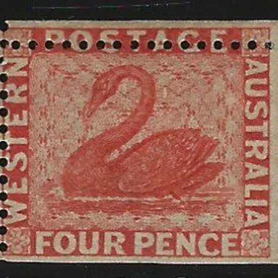 1861 4d vermilion swan, perf. 14, unused with o.g. ...