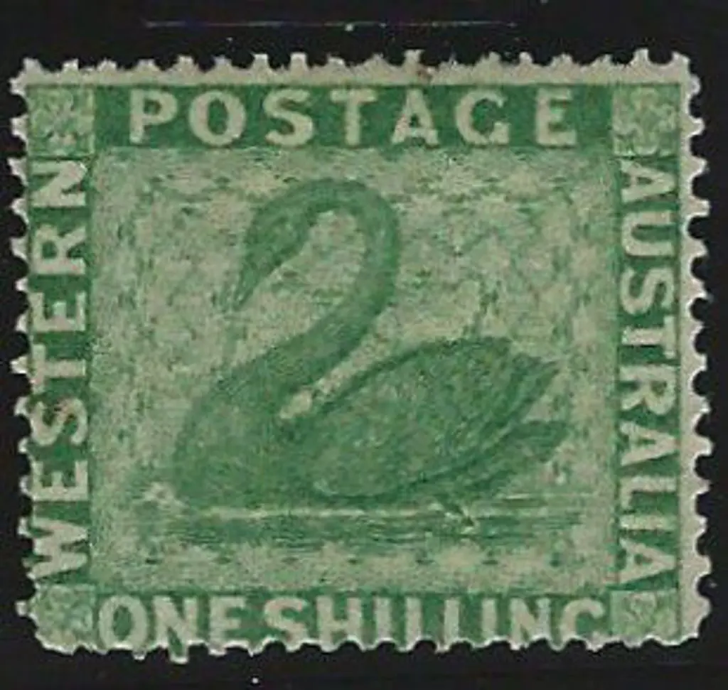 1861 1/- yellow-green, clean-cut perf. 14-16. ... Image 1++