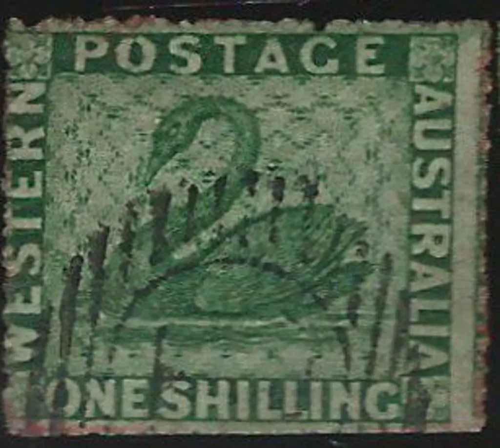 1861 1/- deep green, perf. 14-16 "very rough", ... Image 1++
