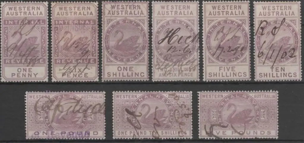1881 1d, 6d, 1/-, 2/6d, 5/-, 10/-, £1, £1/10/- & ... Image 1++